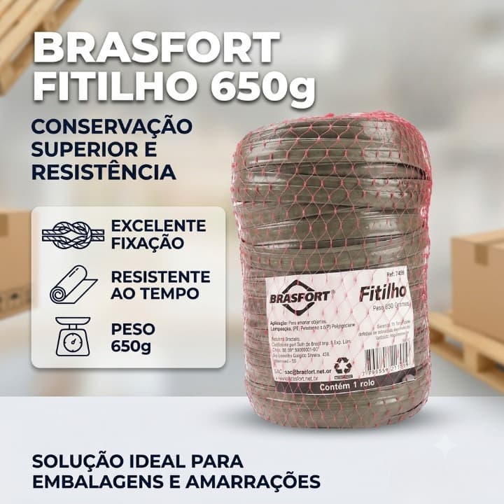 Fitilho Para Amarração Brasfort 650g Ráfia Resistente