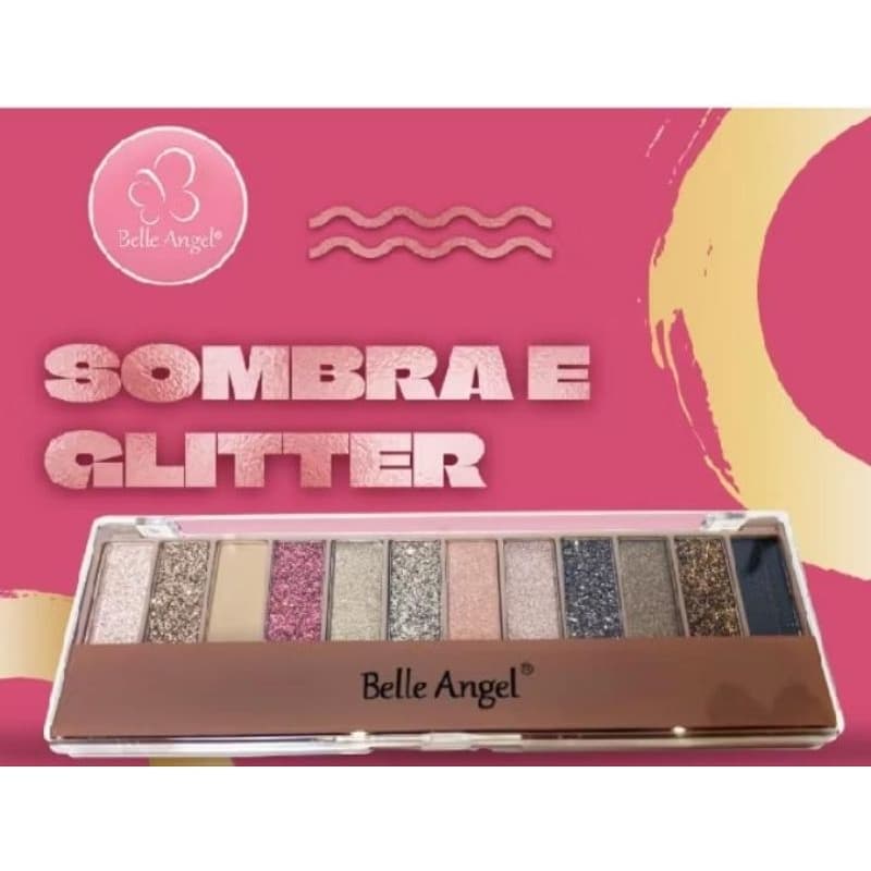 Paleta Bele Angel Sombra e Glitter 12 Cores