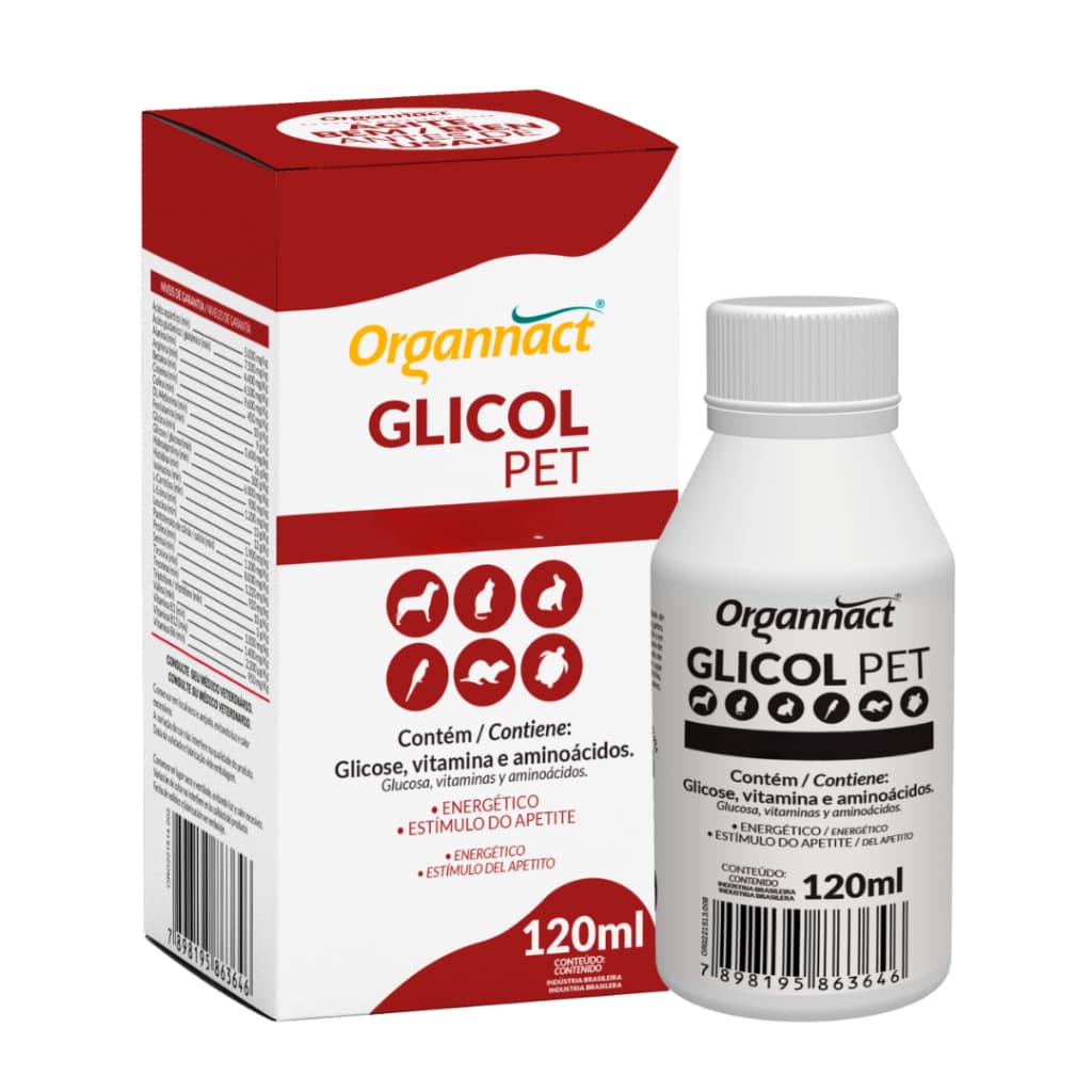 Suplemento Vitamínico Glicol Pet 120ml C/ Seringa P/ Animais