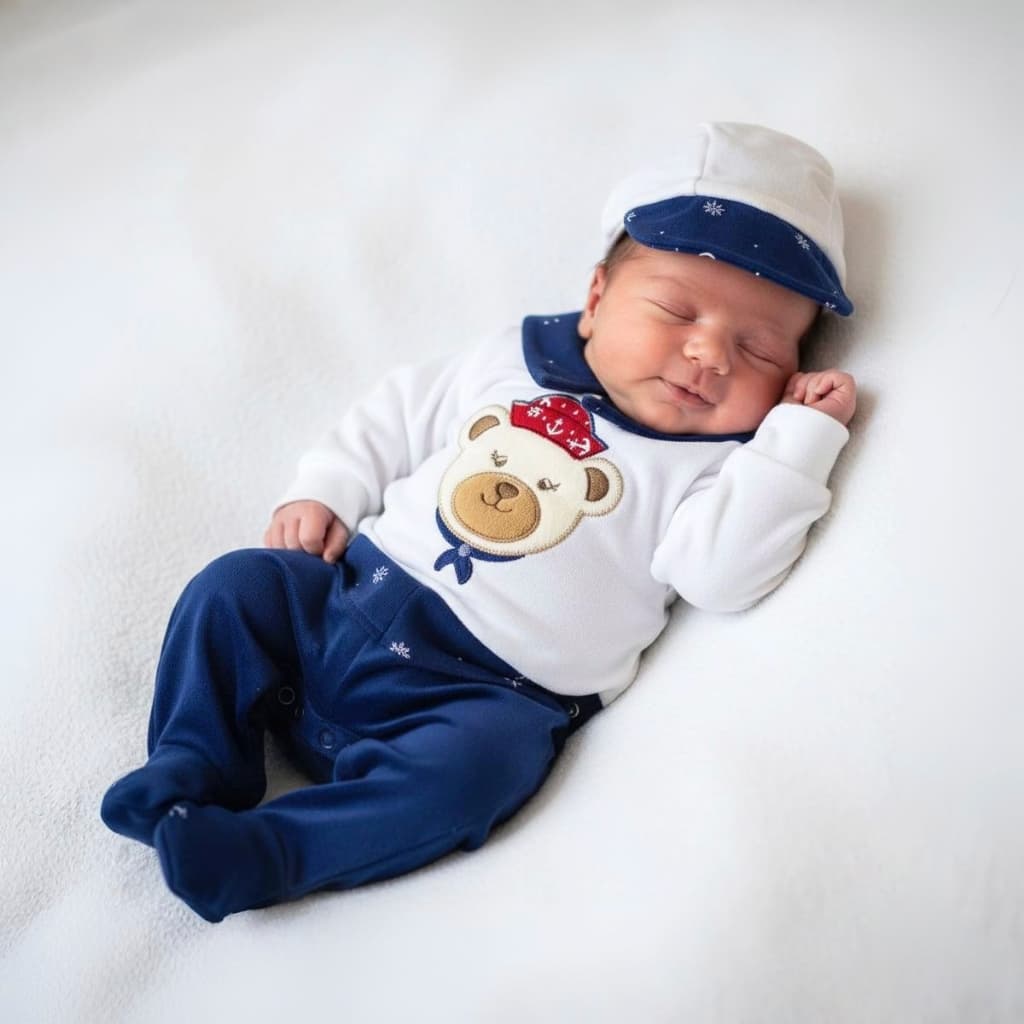 Promoção Macacão Bebê Menino de Plush Roupa de Frio Bryan Kit 2 Peças