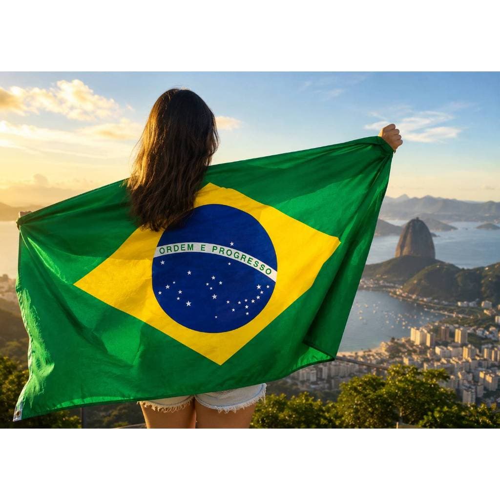Bandeira do Brasil Grande 140x100 - Cores Vivas Com Ilhos Neymar Copa do Mundo