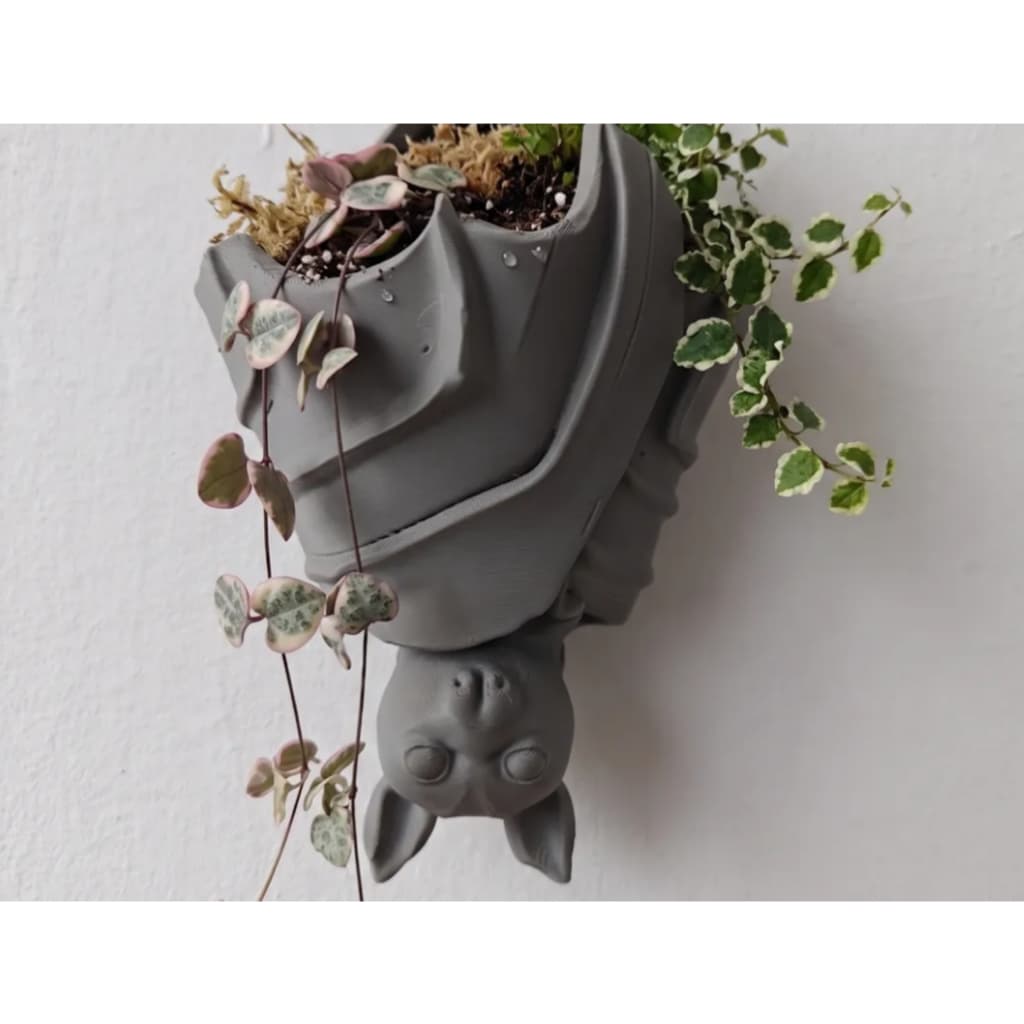 vaso suspenso morcego, decorativo, floreira, decoração gótica, dark, alternativa, suporte para plantas