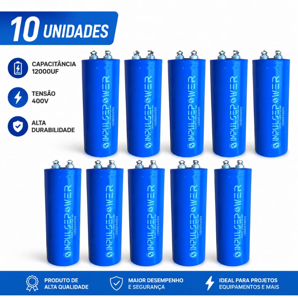 Kit 10 Super Ultra Capacitor 400v Para Sistema High Voltage