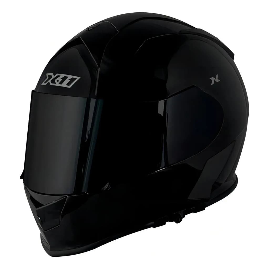 Capacete X11 Preto Fosco Revo Pro All Black EDITION Com Óculos Solar + Viseira Fumê