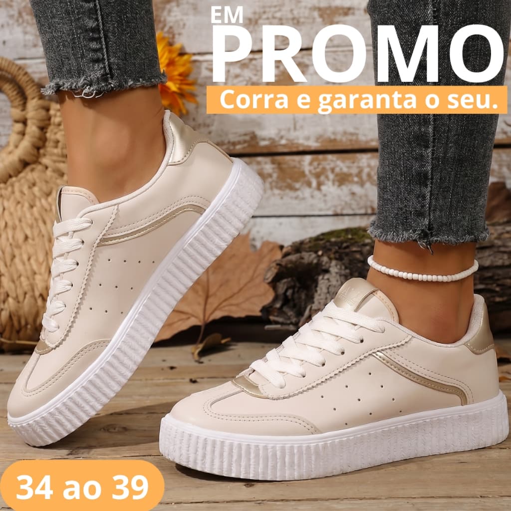 Tênis Feminino Sneaker Plataforma elegante perfeito para trabalho estudo e uso diário moderno