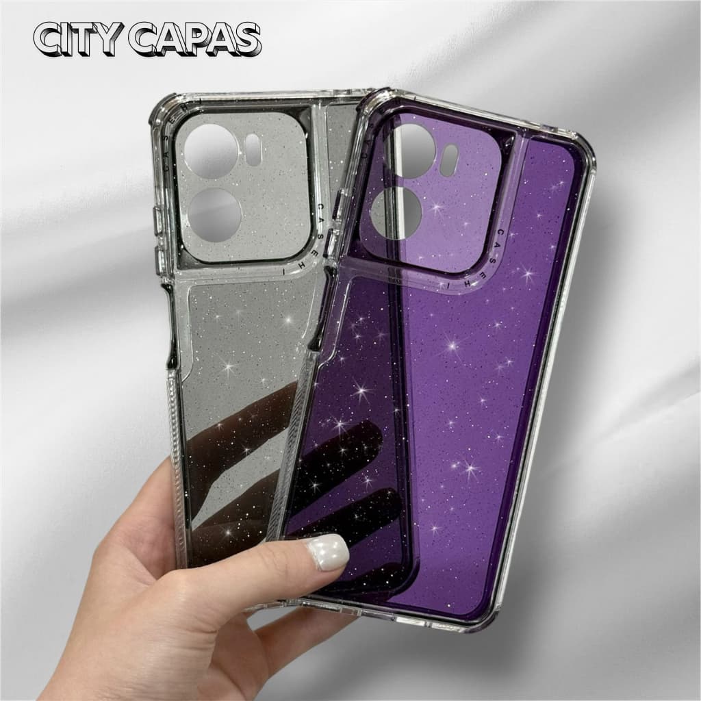 City Capas - Capinha com Glitter Moto G86 G56 G85 G75 G55 G35 G15 G05 Proteção Anti-impacto Premium