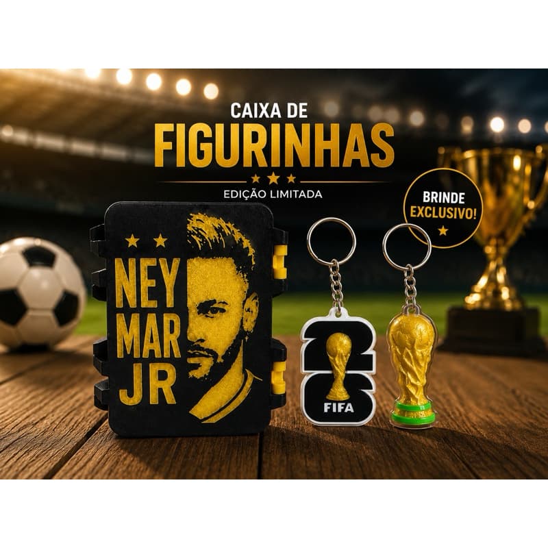 Caixinha para Figurinhas + 2 Chaveiros de Brinde