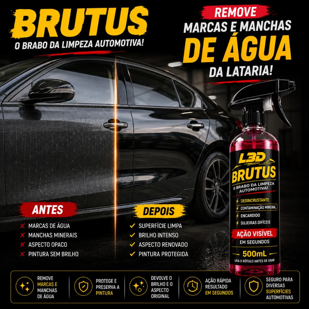 Desincrustante Automotivo Remove Manchas de Água Contaminação Mineral Vidros Rodas Pintura