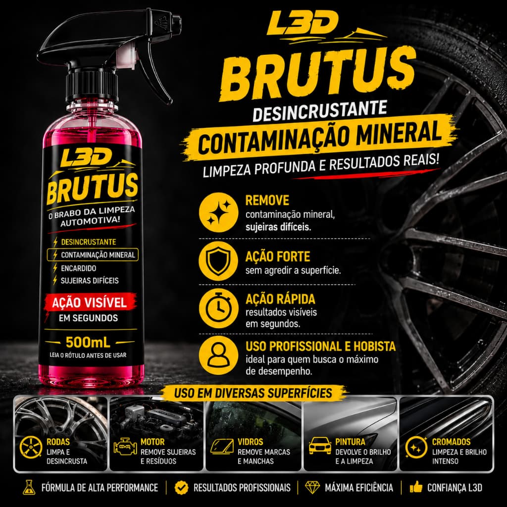Desincrustante Automotivo Para Rodas Vidros Pintura Remove Encardido e Contaminação Mineral