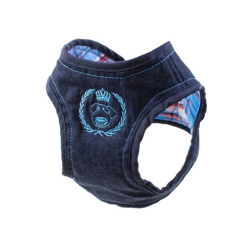 Peitoral para Cachorro Jeans Xadrez Emporium Distripet | Peitoral Pet para Passeio, Caminhada e Controle do Cão