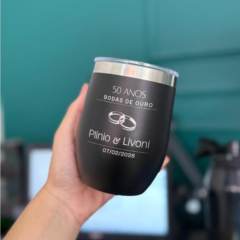 kit 10 copo cuia 360ml térmico personalizado com sua logo ou nome