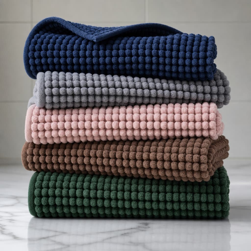 Tapete Multiuso Chenille Microfibra Bolinha Antiderrapante Premium 40x60cm Absorvente