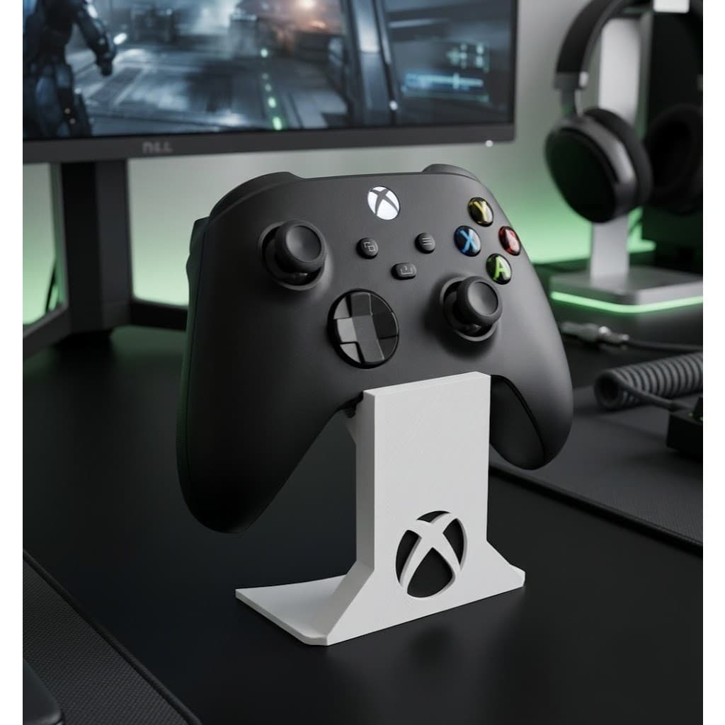 Suporte Gamer controle XBOX Serie X/S  branco Porta Controle Organizador Mesa Setup 3D