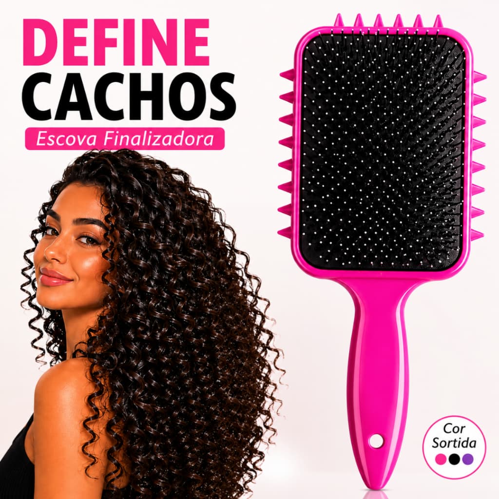 Escova Finalizadora Gringa Para Cabelo Cacheado Define Cachos Cor Sortida