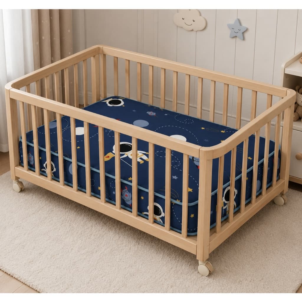 Colchão Espuma Chiqueirinho 100 x70 x10 Impermeável Bebê D18 Conforto Antialérgico