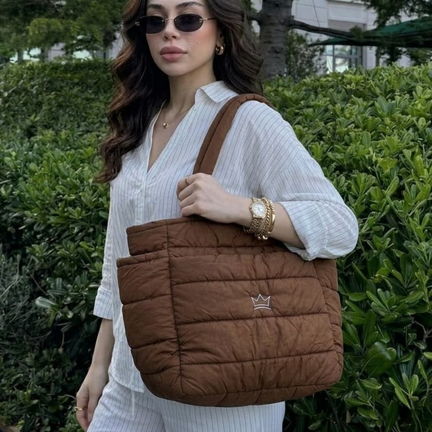 Bolsa Feminina Ombro Alça Grande Puffer Trabalho Maternidade Passeio Tote Universitária Academia