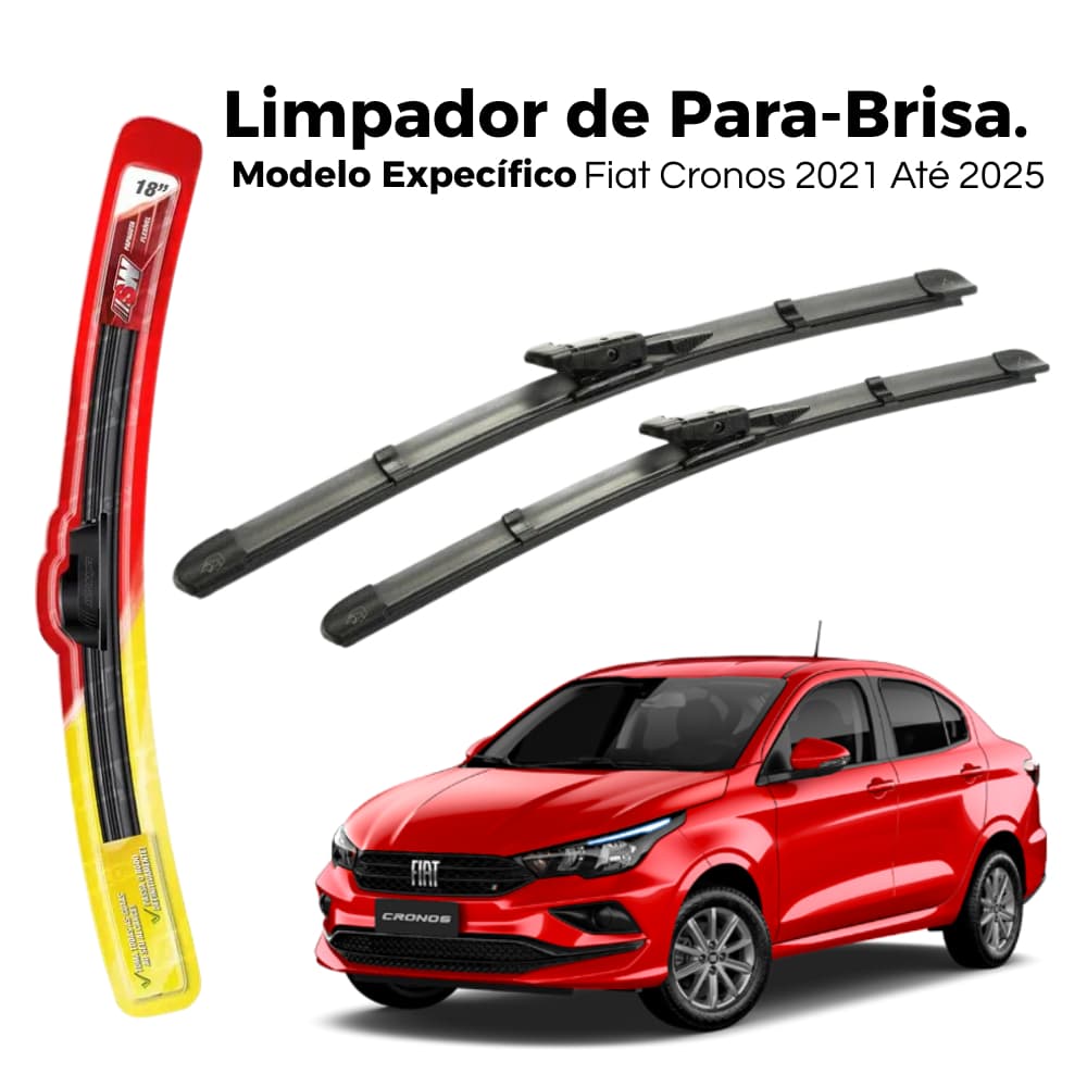 Jogo de Palhetas Limpador Para-brisa Dianteiro Específica Fiat Cronos 2018 2019 2020 2021 2022