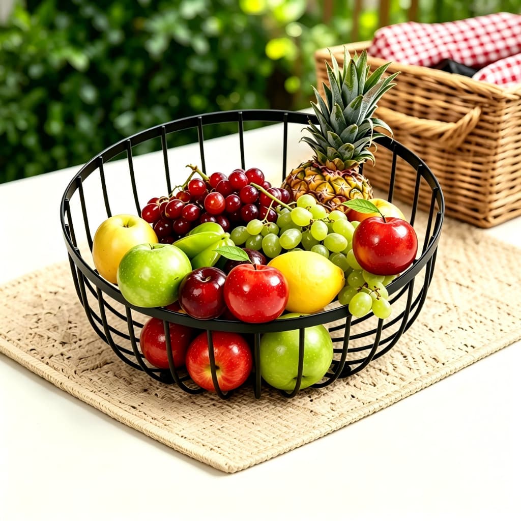 Fruteira Moderna em Ferro Fundido, Decoração para Mesa, Sala, Escritório e Cafeteria