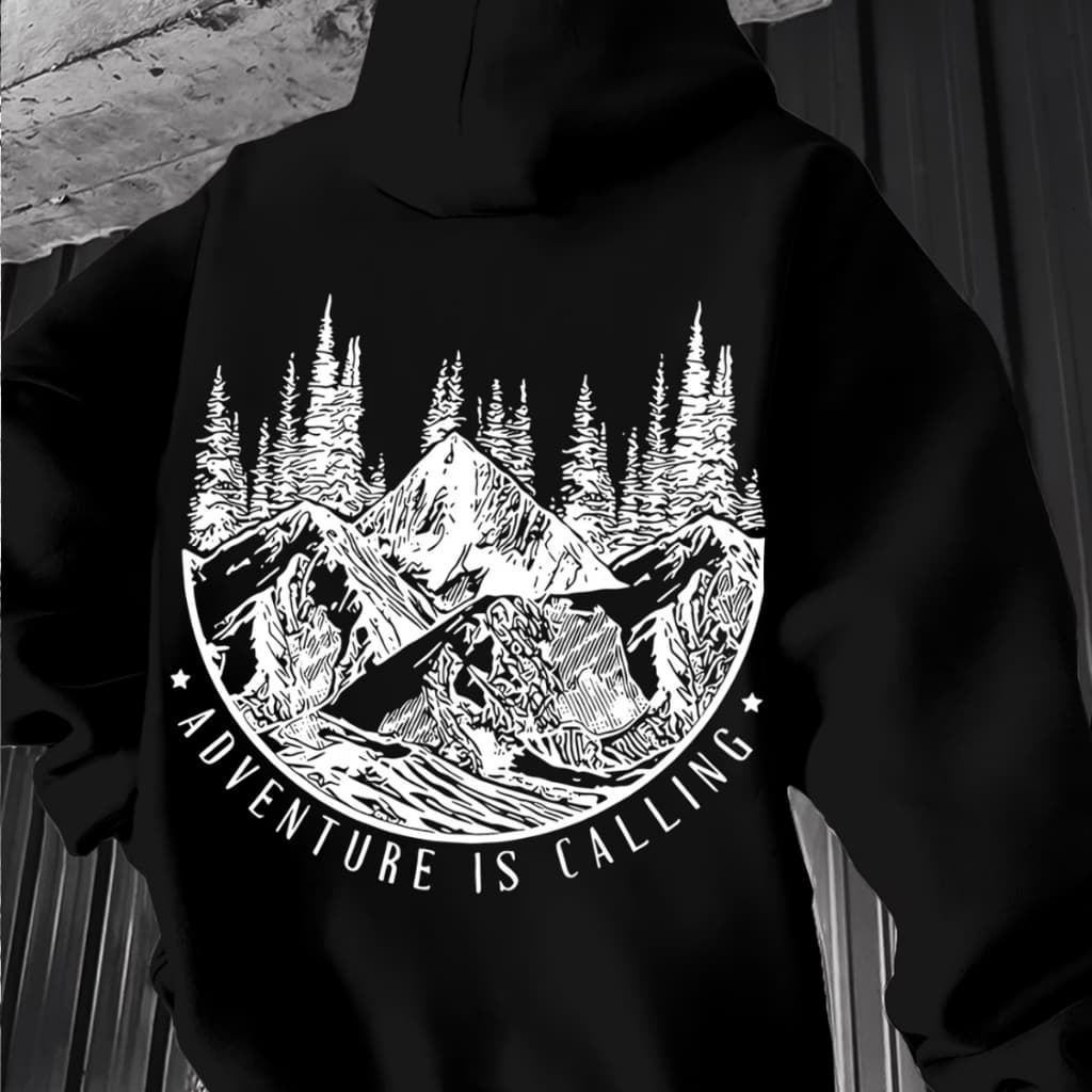 Blusa Moletom Unissex Adventure is Calling Natureza Estilosa Moderna Casual Inverno Confortável