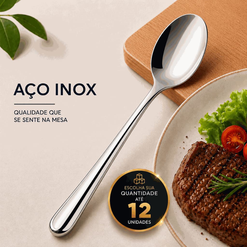 Colher de Mesa Aço Inox Talher Cozinha