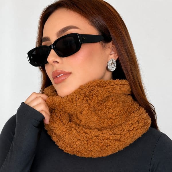 Cachecol Gola Alta Teddy de Pelinho Feminino Inverno E Frio inverno