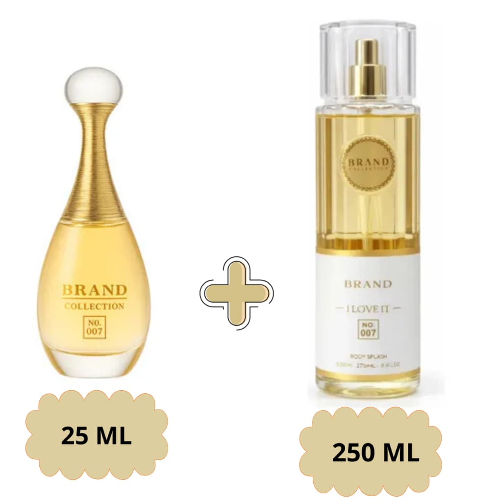 Kit Perfume Feminino 007 Brand Collection 25ml  + Body Splash 250ml Premium