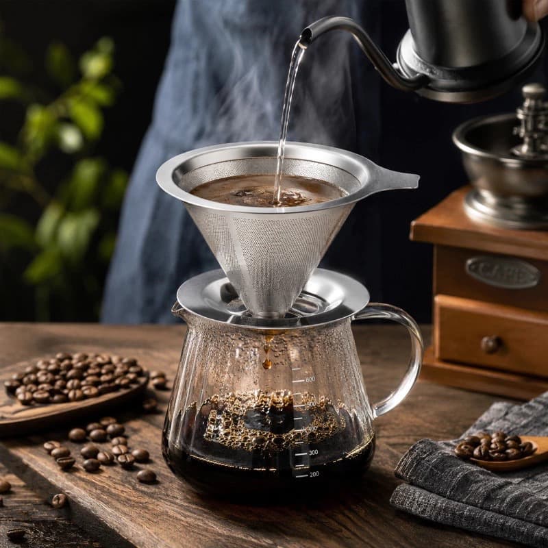 Filtro Coador de Café  em Aço Inox 103 Permanente Reutilizável  Econômico e Sustentável