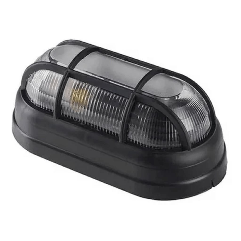 Luminária Arandela Tartaruga Lampada Soquete E27 Bivolt Parede Teto Preta OPL