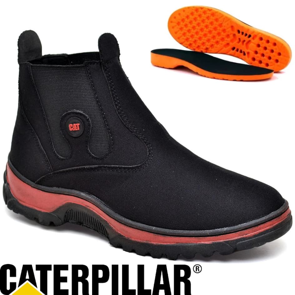 Botina Masculina Texana Bota Caterpillar Calce Facil Original Com Palmilha Ortopédica
