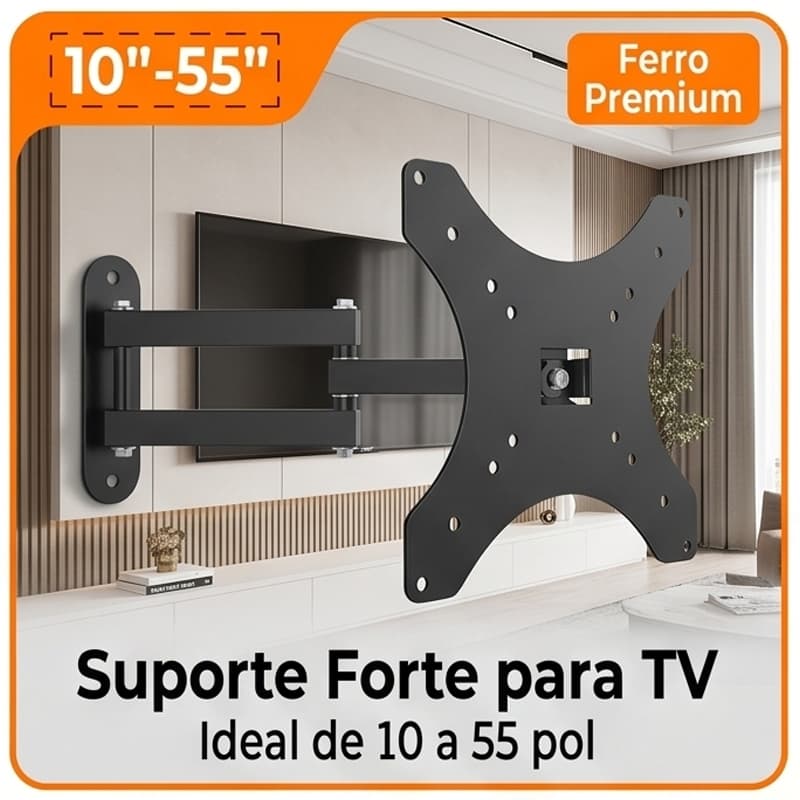 Suporte de parede retrátil para TV , Para montagem de TVs de 10 a 55 polegadas