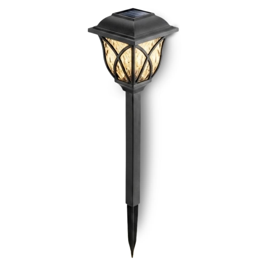 Luminária Solar Jardim Espeto Luz Amarela Prova D’Água LED Energia Sustentável Decoração