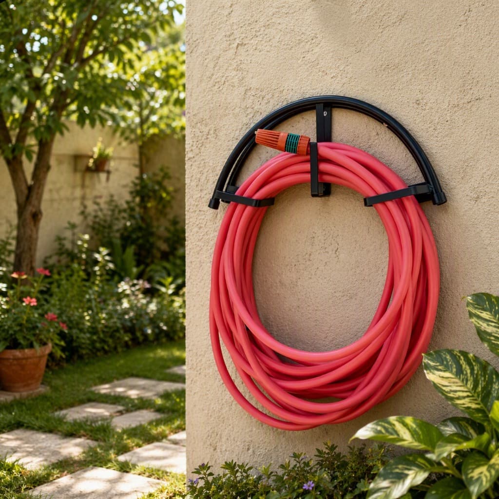 Suporte Para Mangueira De Jardim Reforçado Porta Mangueira De Parede Organizador Resistente Em Aço