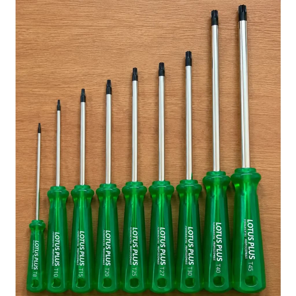 KIT DE 9 CHAVES TORX CABO PVC ÍMÃ LOTUS