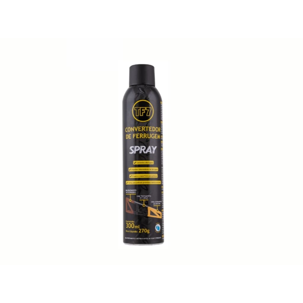 Conversor de Ferrugem TF7 Spray 300ml Anticorrosivo Remove Ferrugem Proteção Metais