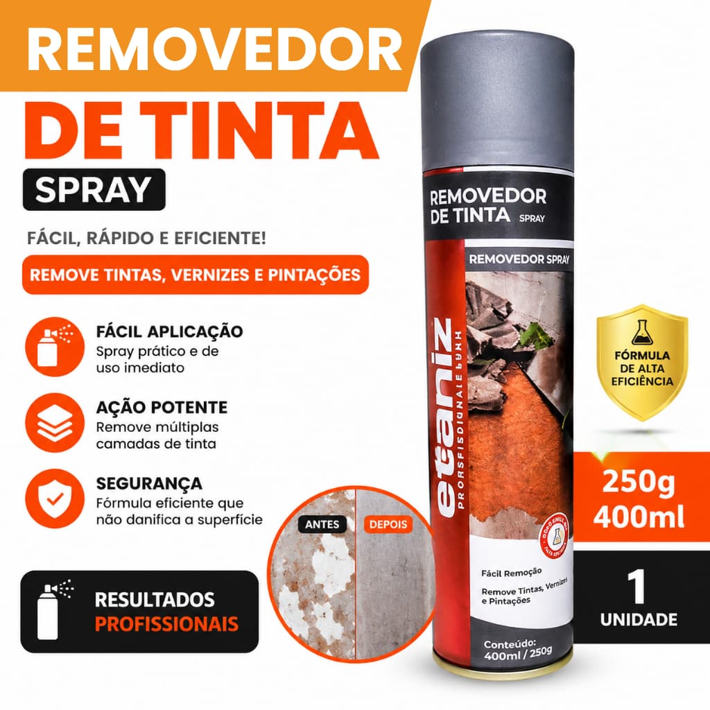 Removedor de Tinta/ Verniz em Spray 250G/400ML Etaniz Chesy