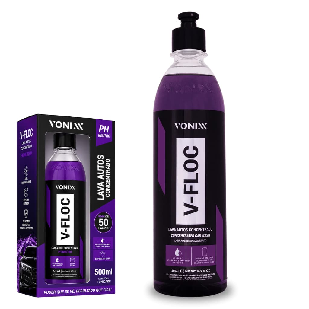 V-Floc Shampoo Automatico 500ml Ph Neutro Concentrado Alta Espuma Vonixx