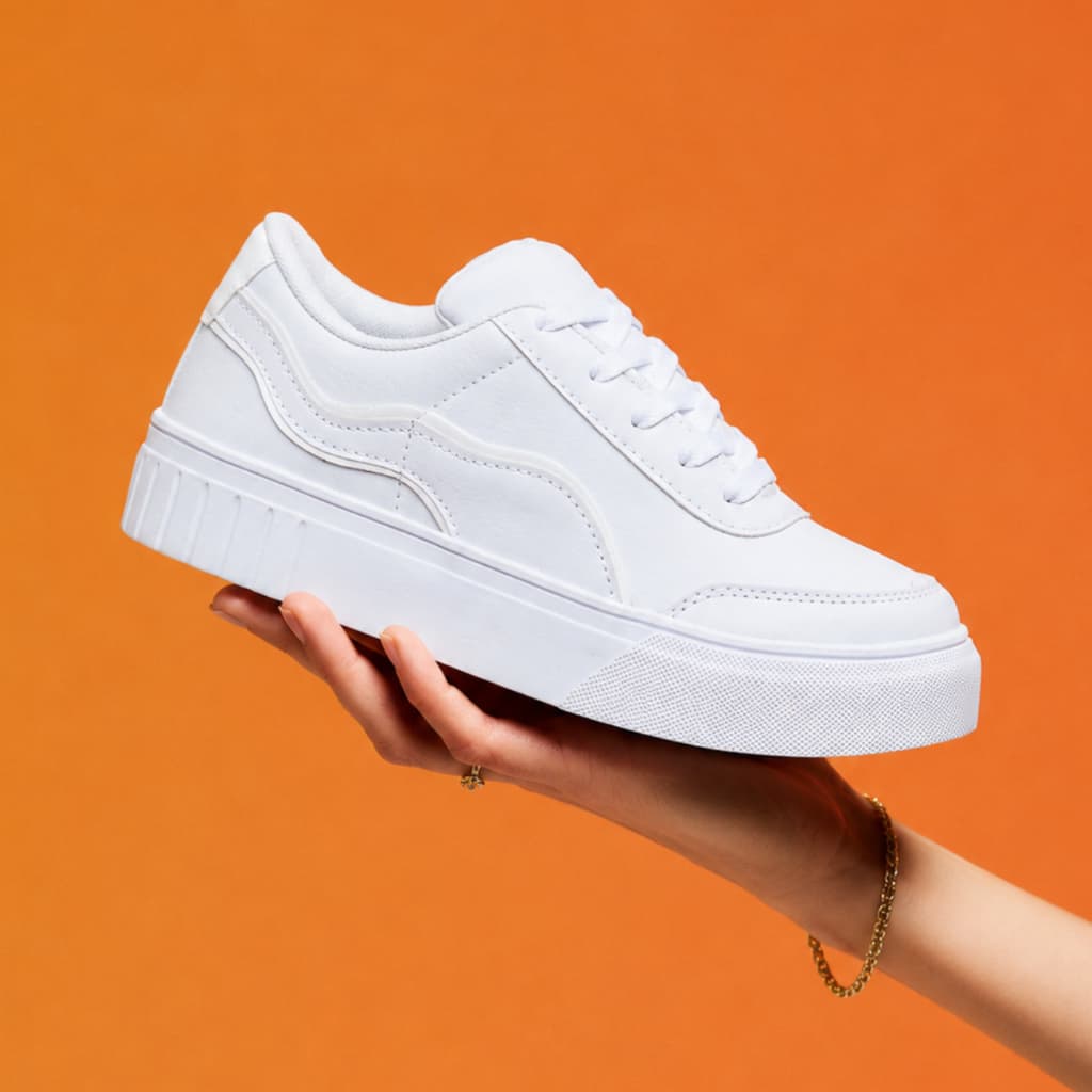 Tênis Casual Feminino Tênis Feminino Branco Lançamento Envio Imediato Tênis Para Dia a Dia