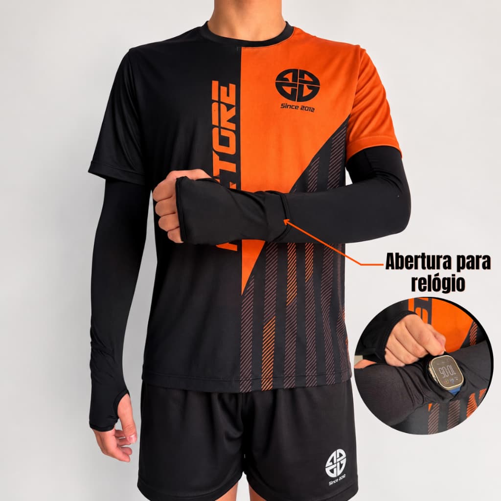 Manguito Esportivo UV FPS 50+ com Abertura para Relógio | Corrida Ciclismo Academia Proteção Solar