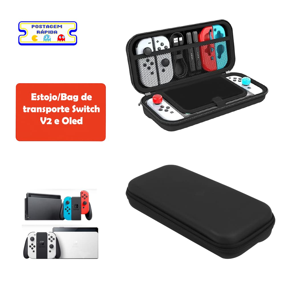 Estojo Bag Nintendo Switch V1 V2 OLED Case EVA Proteção Transporte