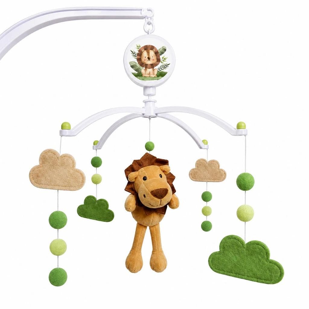 Móbile Músical e Giratório Leão Leao Nuvem Safari Menino