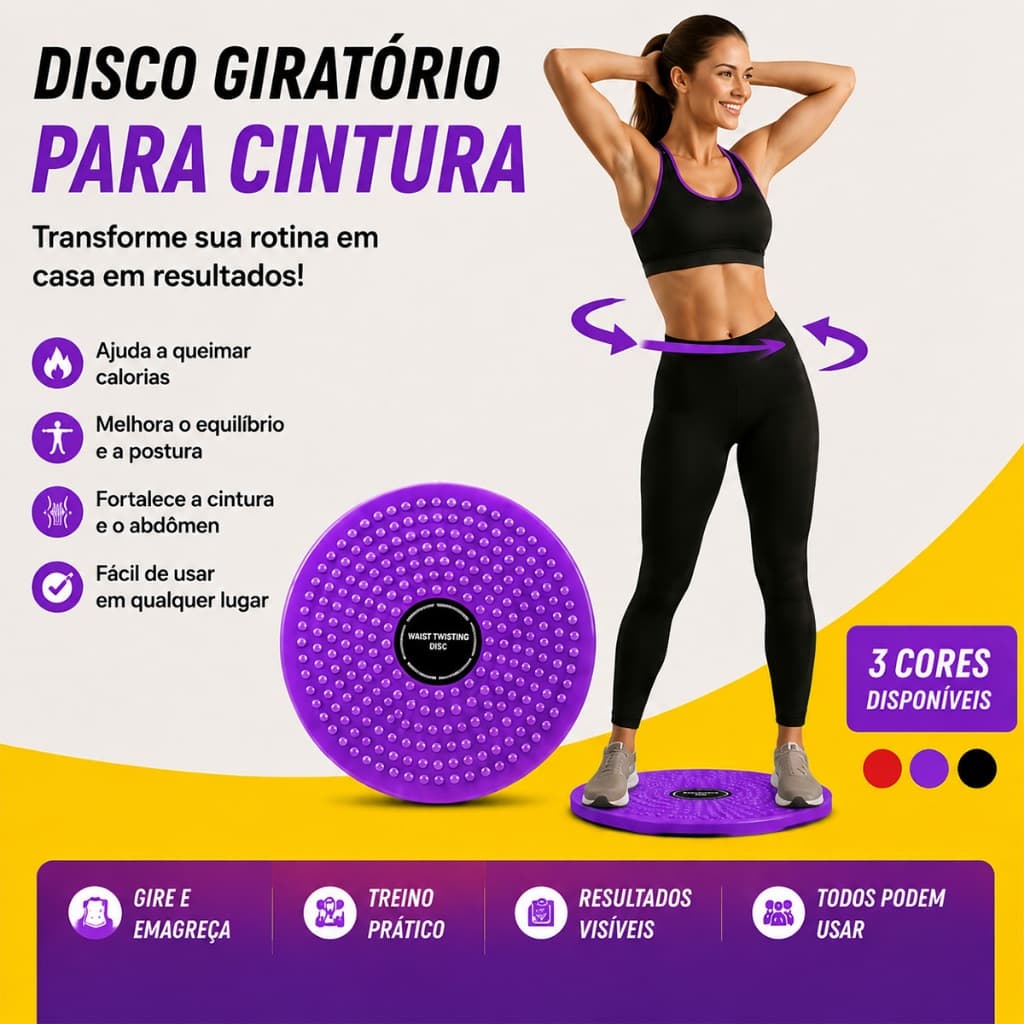 Disco de Torção de Cintura Twist, Cardio Modelador de Corpo