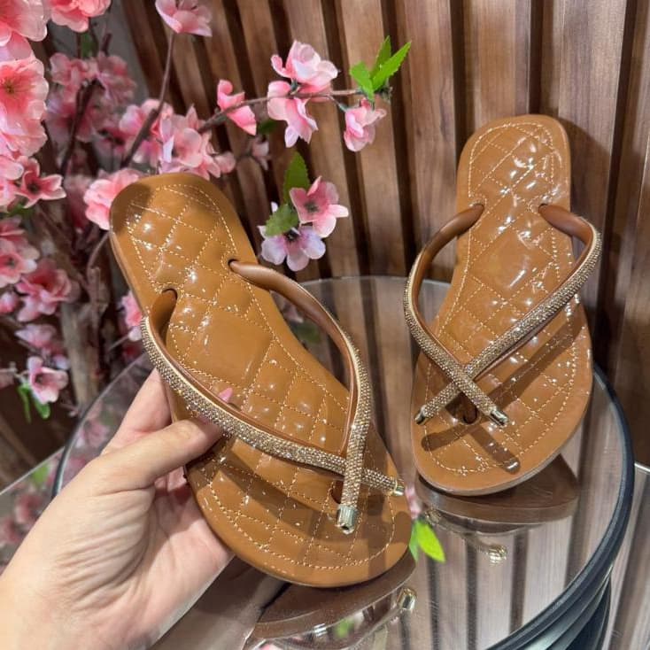 Chinelo Macio Casual Safira Brilhante Feminino