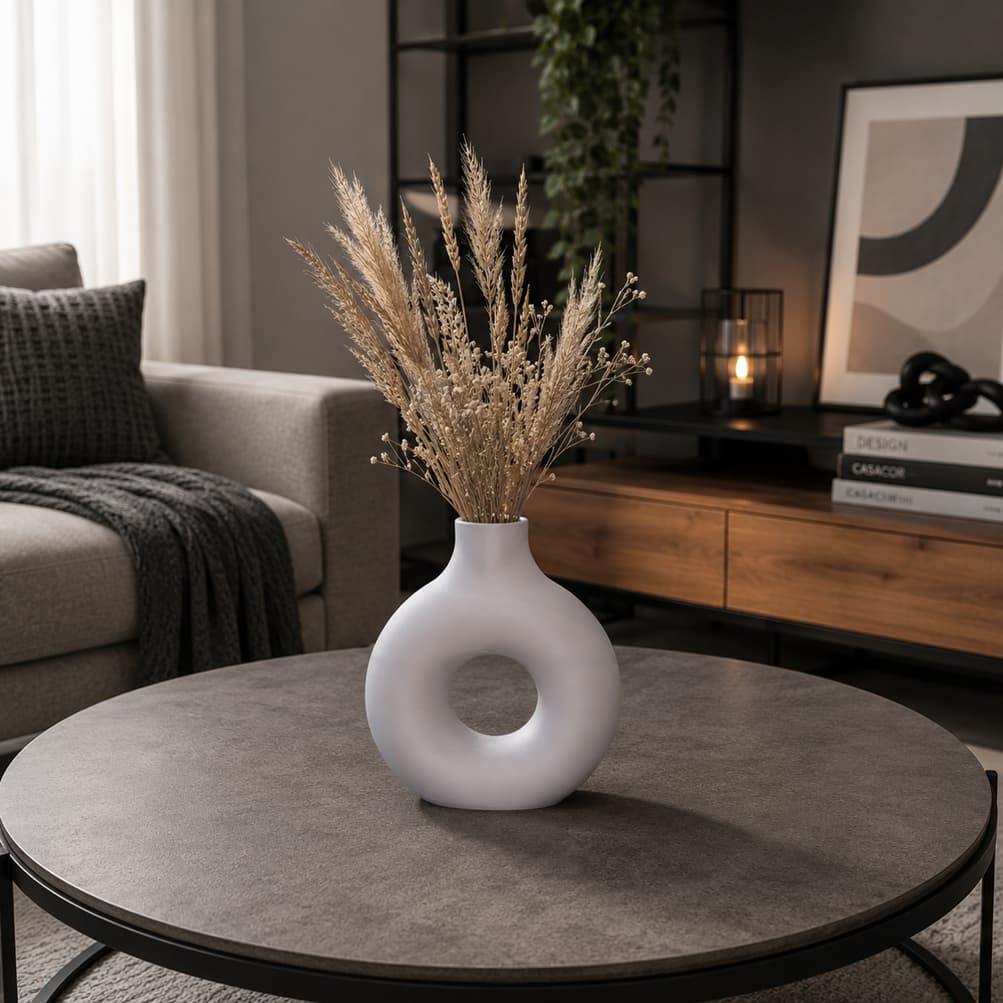 Vaso Donuts decorativo moderno | Minimalista | Vaso escultural |Decoração sofisticada.
