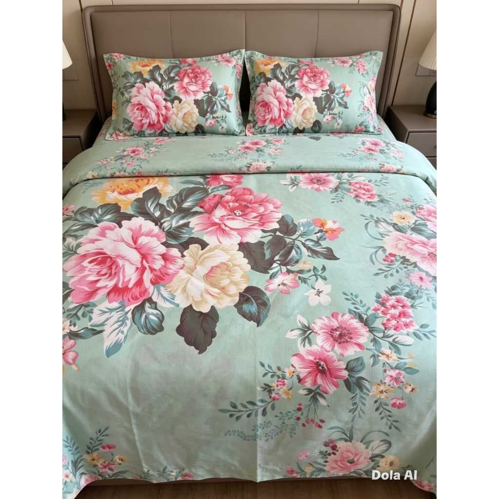 Jogo de Cama Casal 3 Peças Estampado 1 Lençol + 2 Fronhas Toque Macio Cores Variadas