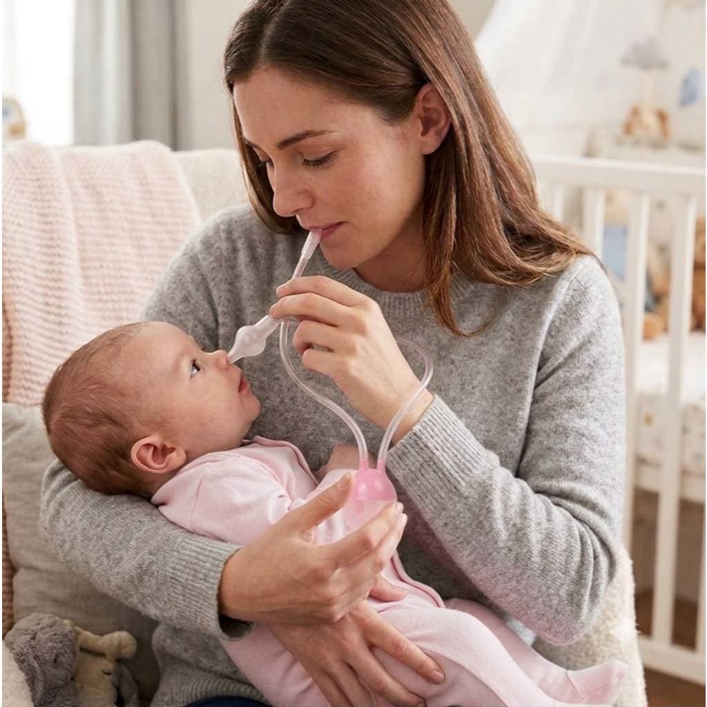 Aspirador Nasal Infantil Sucção Menina Rosa Limpeza Nariz Bebê Seguro Prático Higiene Recém Nascido