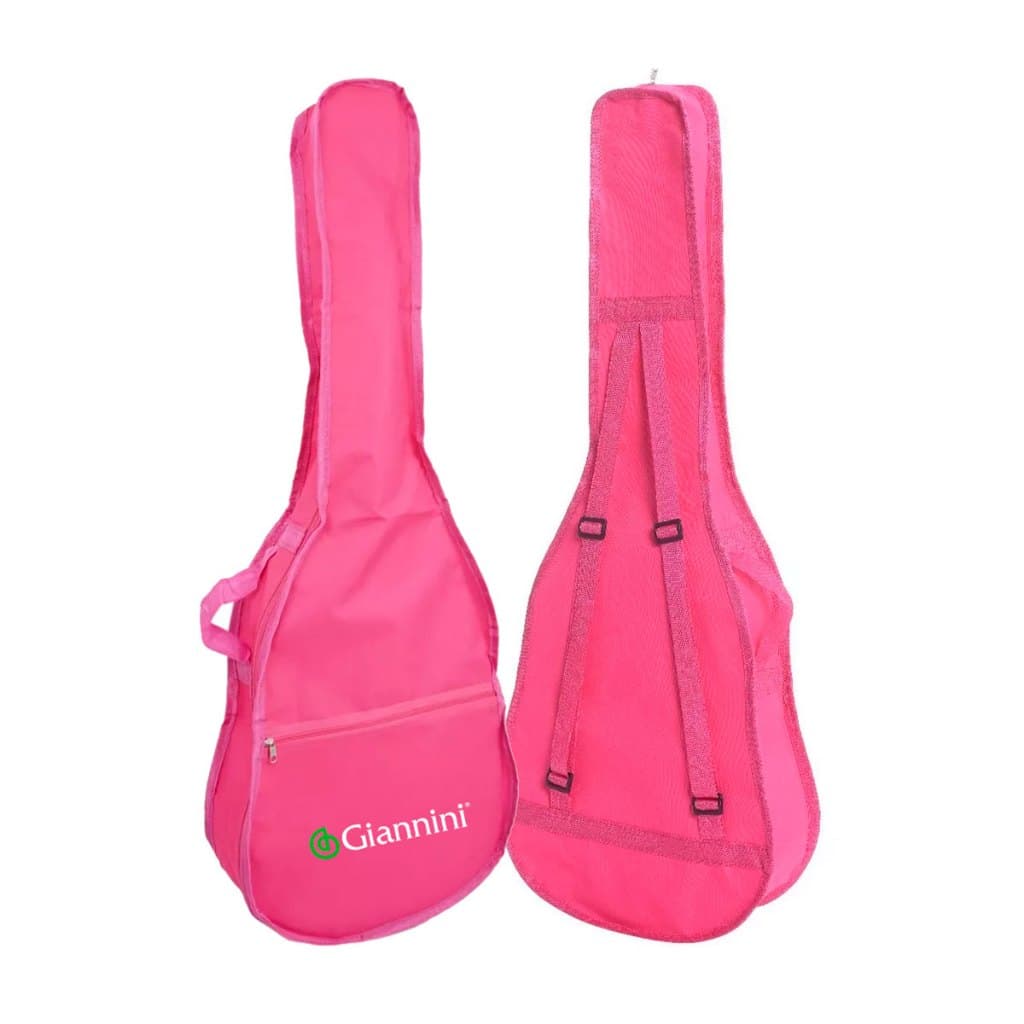 CAPA PARA VIOLÃO GIANNINI ROSA INFANTIL C/ ALÇAS E BOLSO