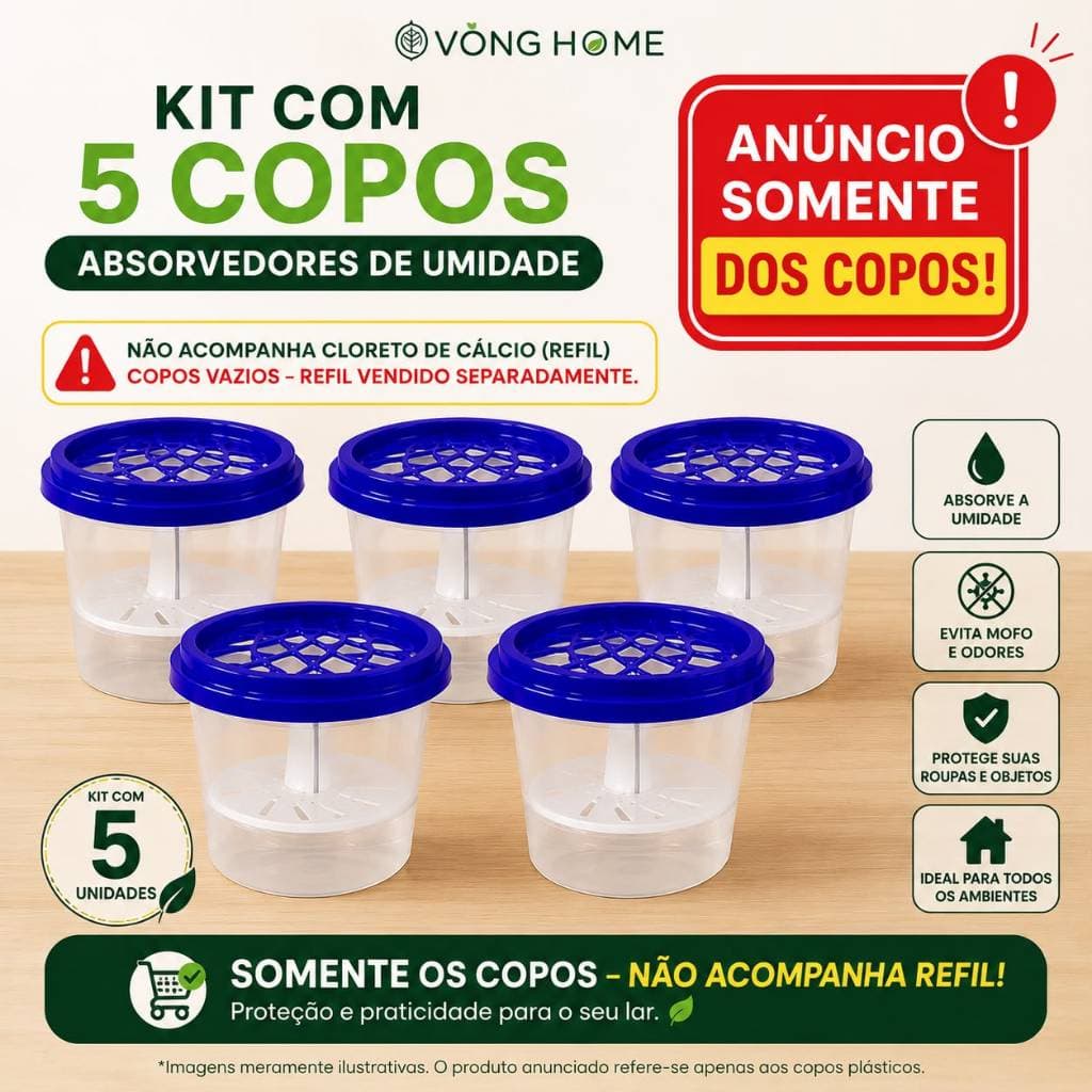 Copo Recipiente Absorvedor de umidade - Anti Mofo Evita Mofo