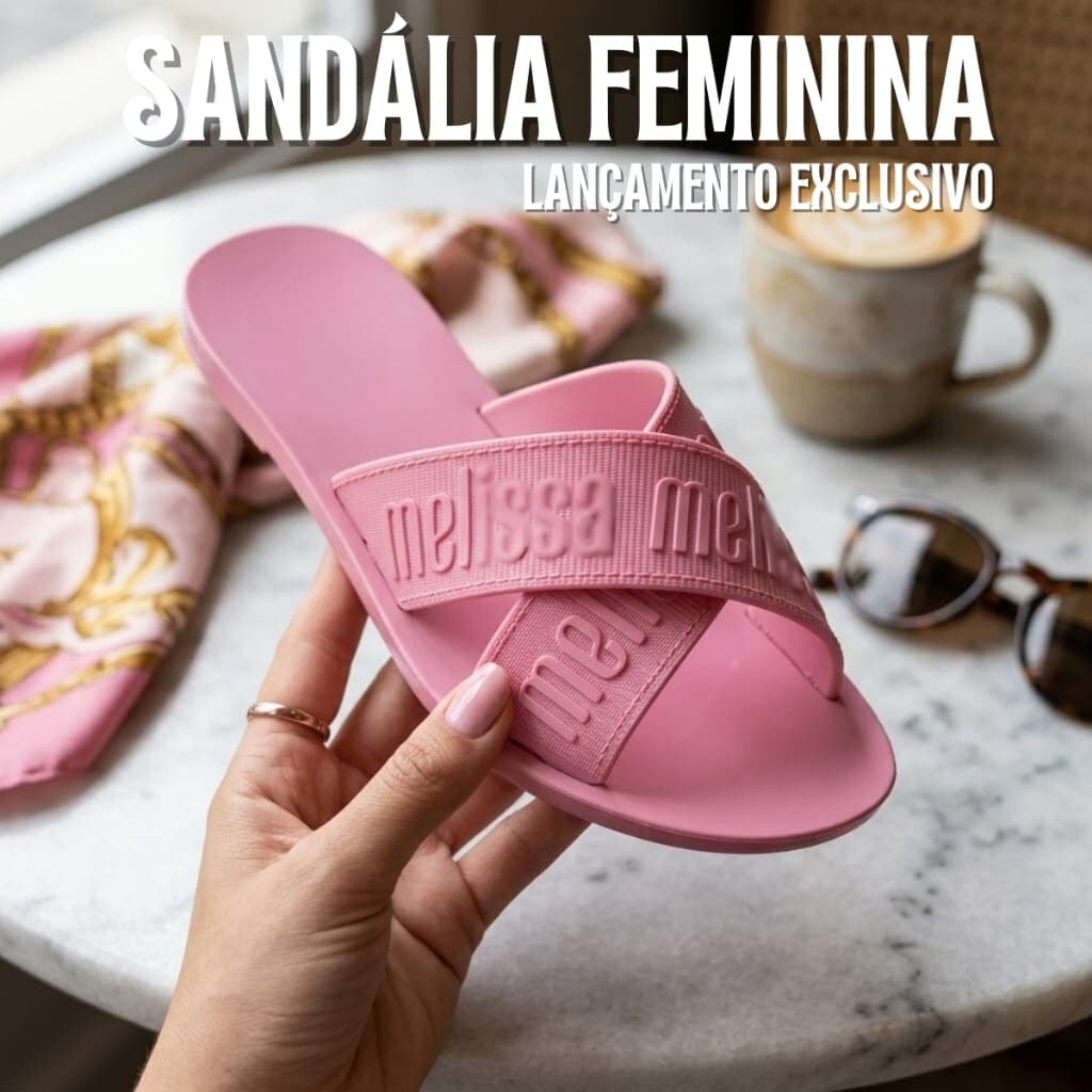 Slide Feminino Mel M Lover Sandália Rasteira Leve Confortável Elegante Tendência Moda 2025
