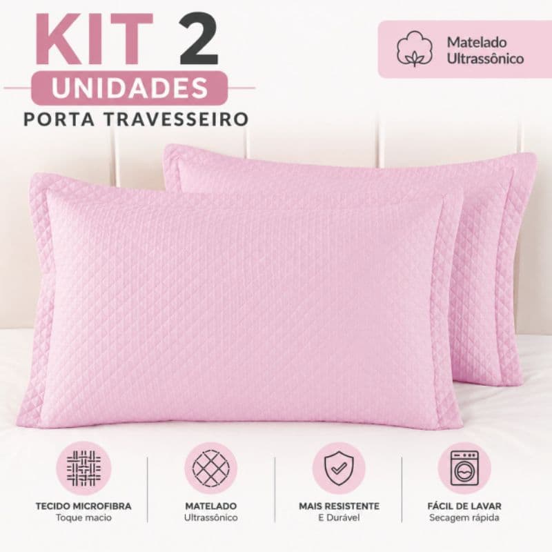 kit 2 Fronha Capa Porta Travesseiro Premium matelado70x50