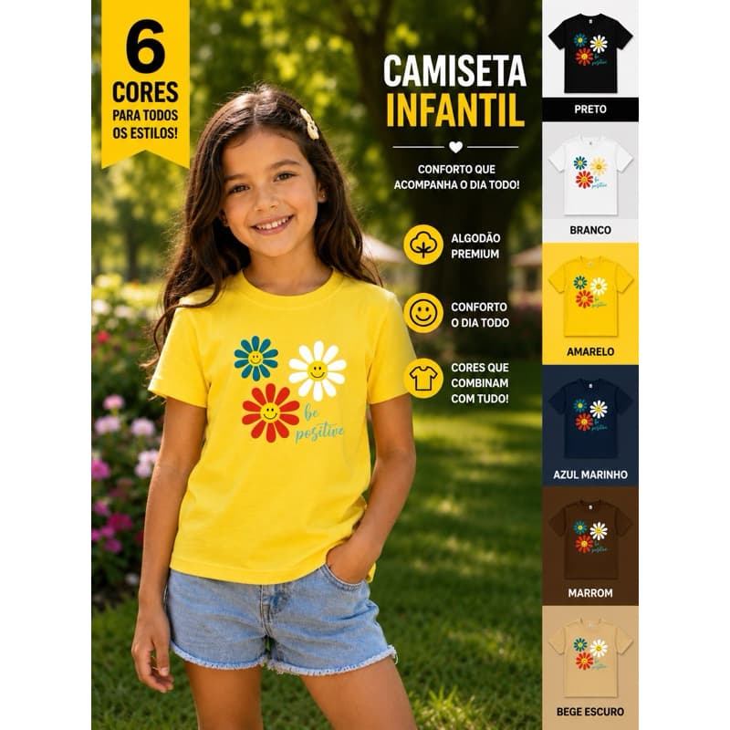 CAMISETA INFANTIL 100% ALGODÃO MENINA T-shirt BLUSINHA FEMININA JUVENIL